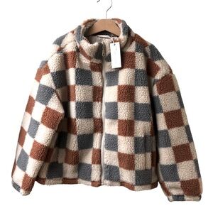 Rylee + Cru Coco Jacket || Shearling Check